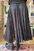 Vintage Vera Scalloped Hem Lace Midi Skirt Black